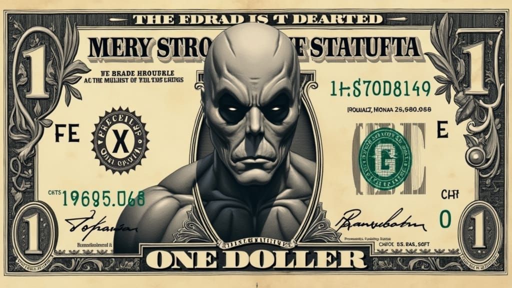 Luxurious Marvel Banknote in Art Nouveau Style