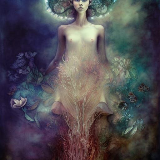 Ballerina in Watercolor Double Exposure Collage