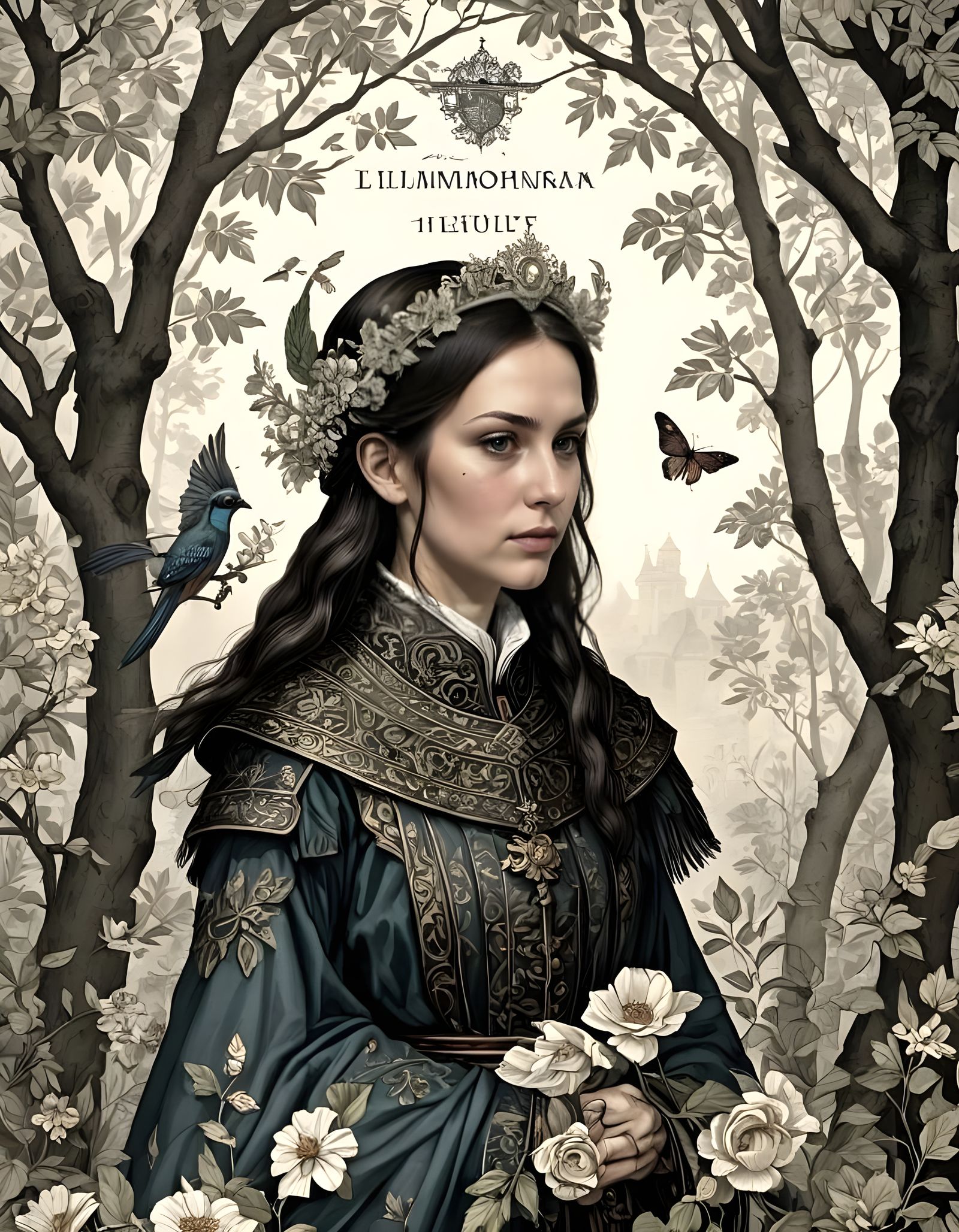 Knight in Armor Rides Through Moonlit Forest