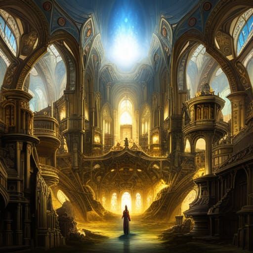 Epic Fractal Structure in Lush Forest Landscape