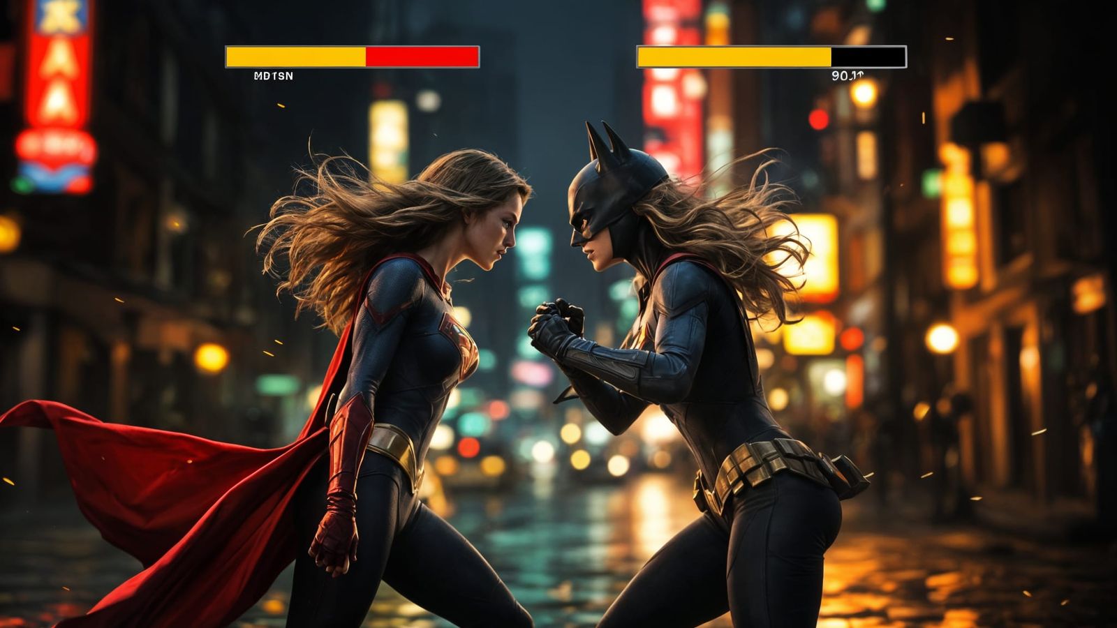 Supergirl vs Batgirl: Gritty Arcade Fight in Gotham
