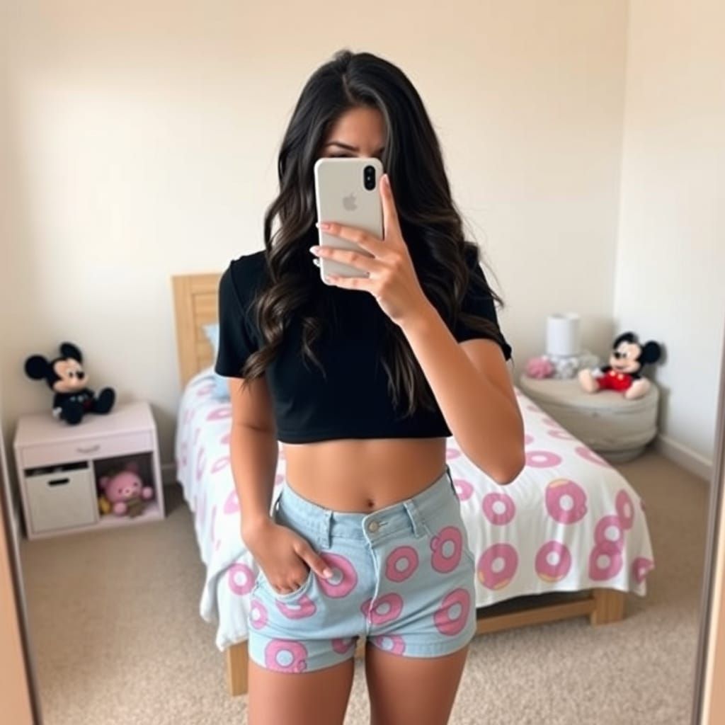 Casual Selfie in Cozy Bedroom, Soft Natural Light