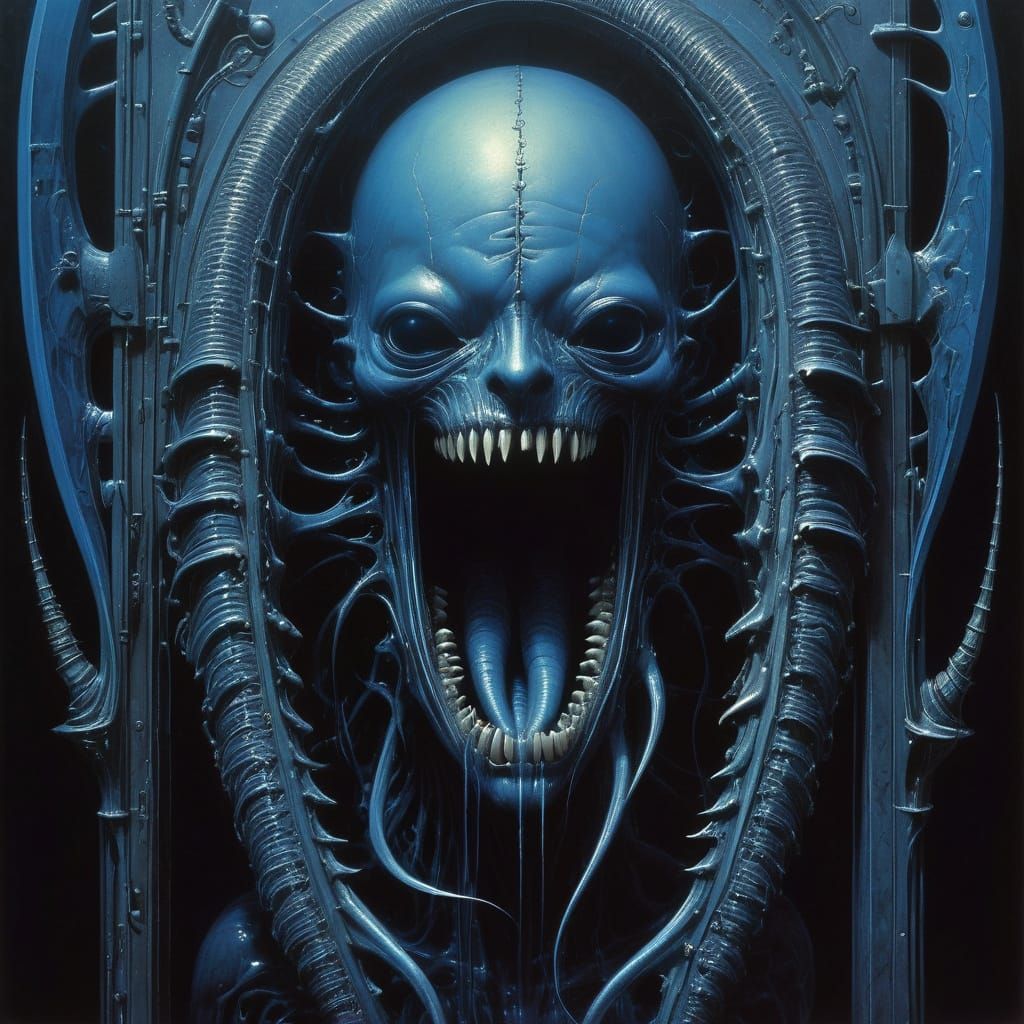 Biomechanical Fairy Gate in Abyssal Darkness