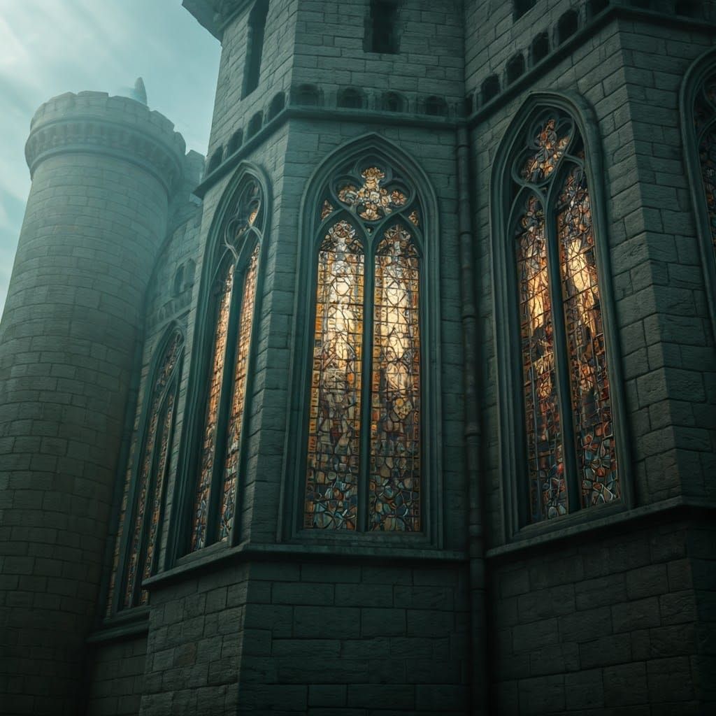 Ghostly Faces Peer From Medieval Castle Windows