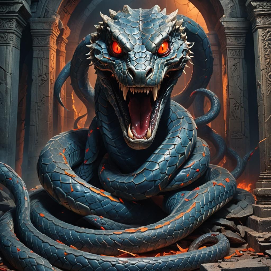 Horror Snake Emerges from Mystical Tomb