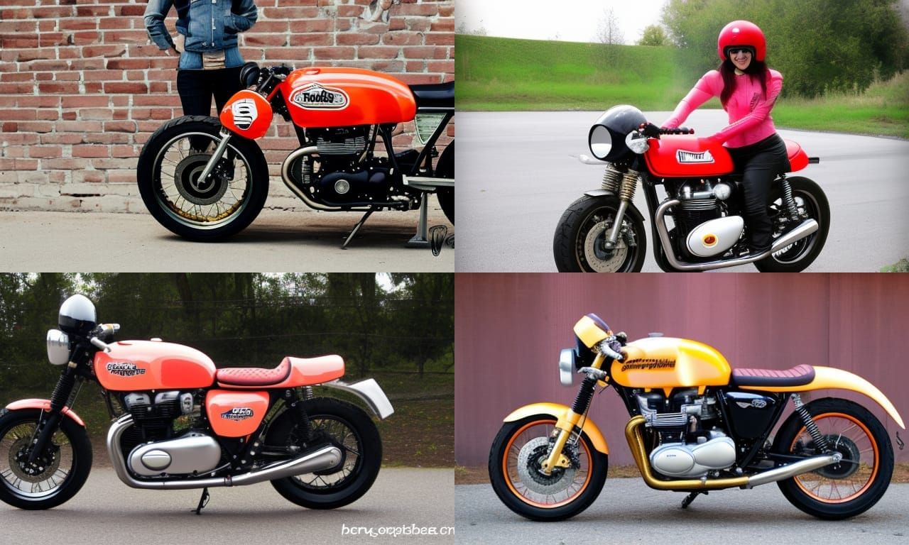 Princess Peach Rides Cafe Racer Motorcycle