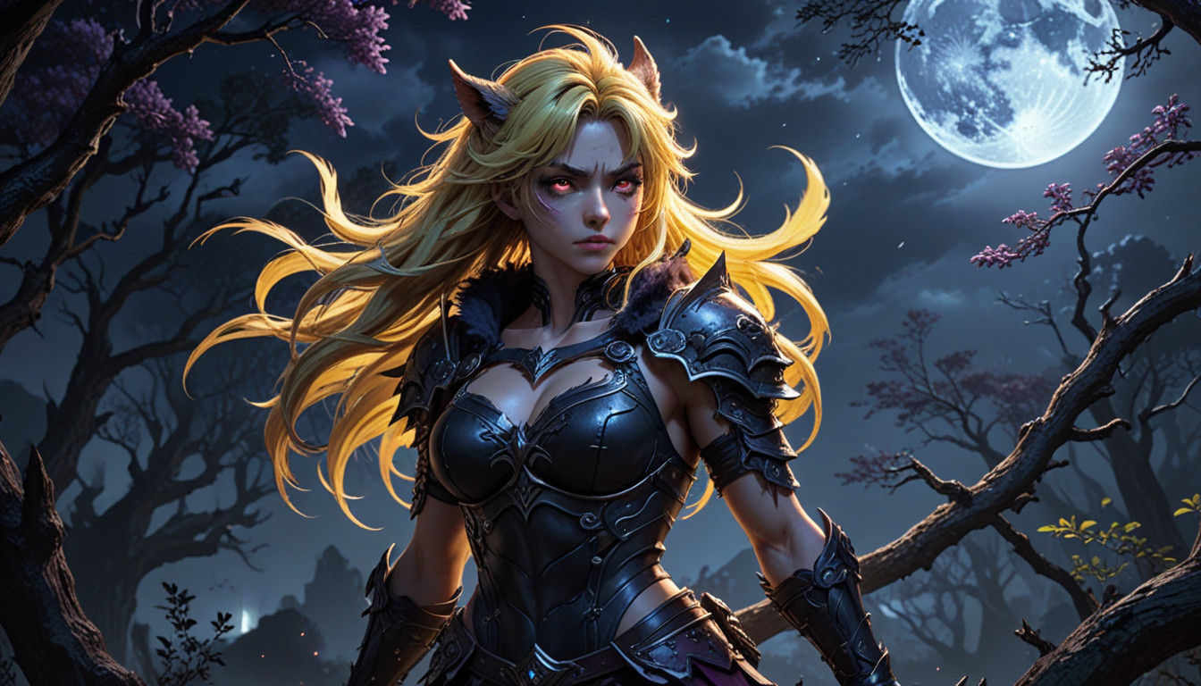 Anime Werewolf Transformation Scene: Female Warrior's Fierce...