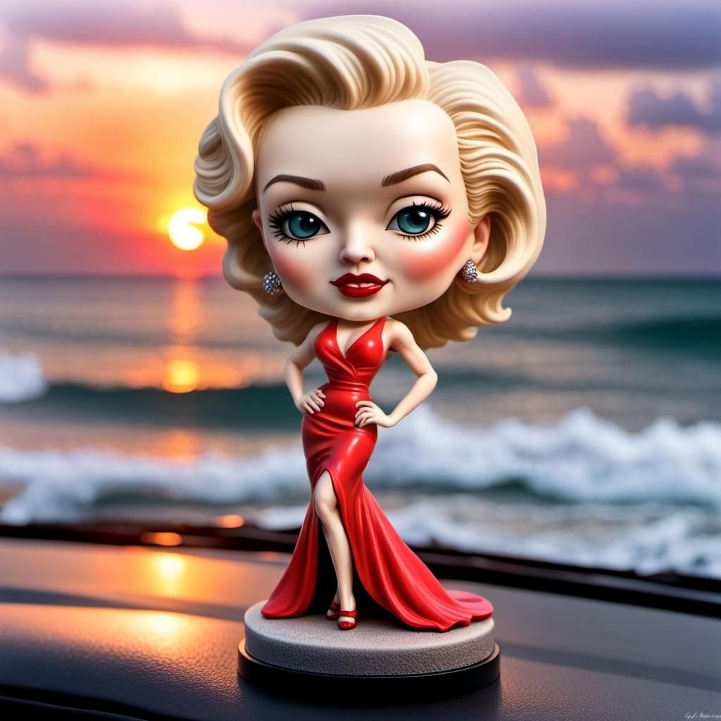 Marilyn Monroe Bobblehead in Photorealistic Style