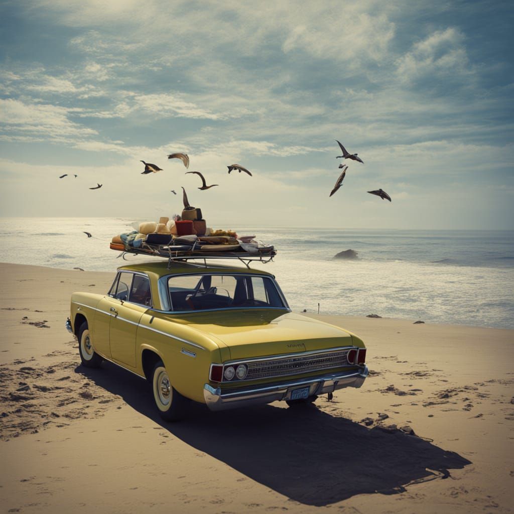 Vibrant 35mm Film Still of Epic Surf Scene