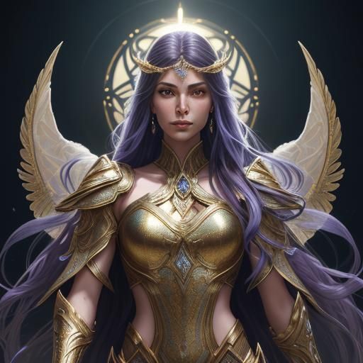 Ethereal Warrior in Art Nouveau Style