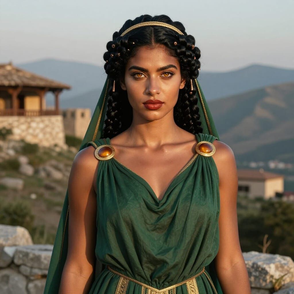 Hellenic Queen Makris: Photorealistic Portrait