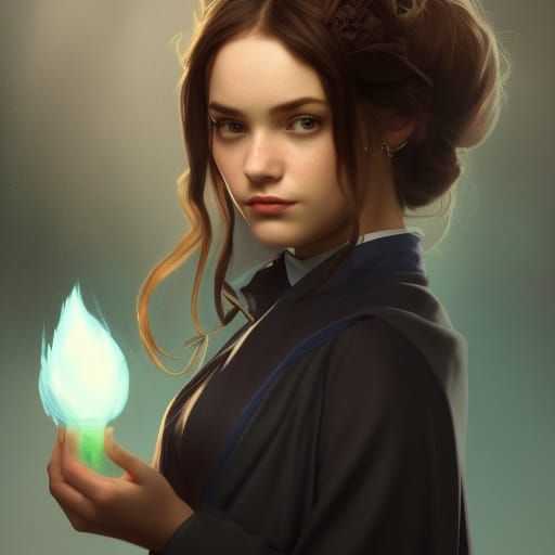 Hogwarts Student Portrait in Art Nouveau Style