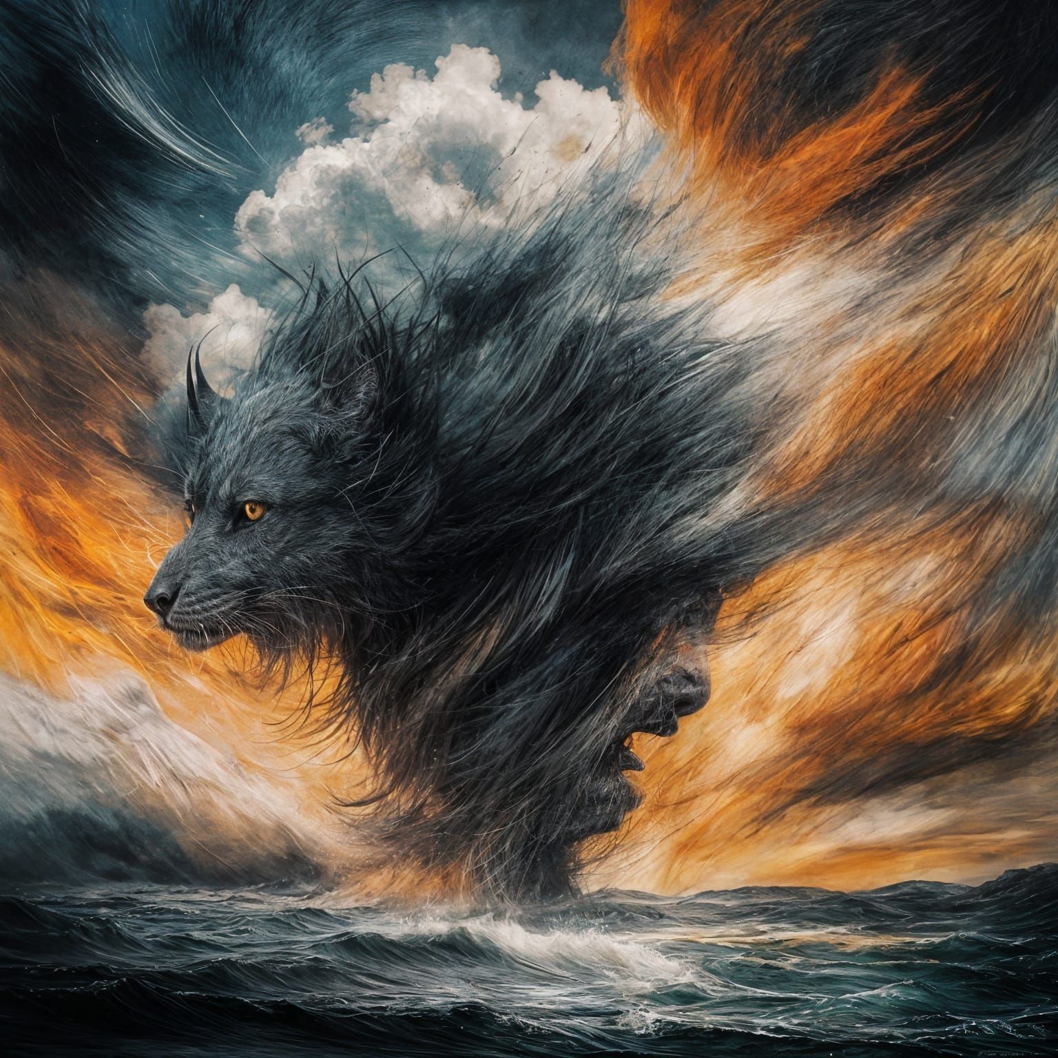 Stormy Night Sky with a Menacing Face