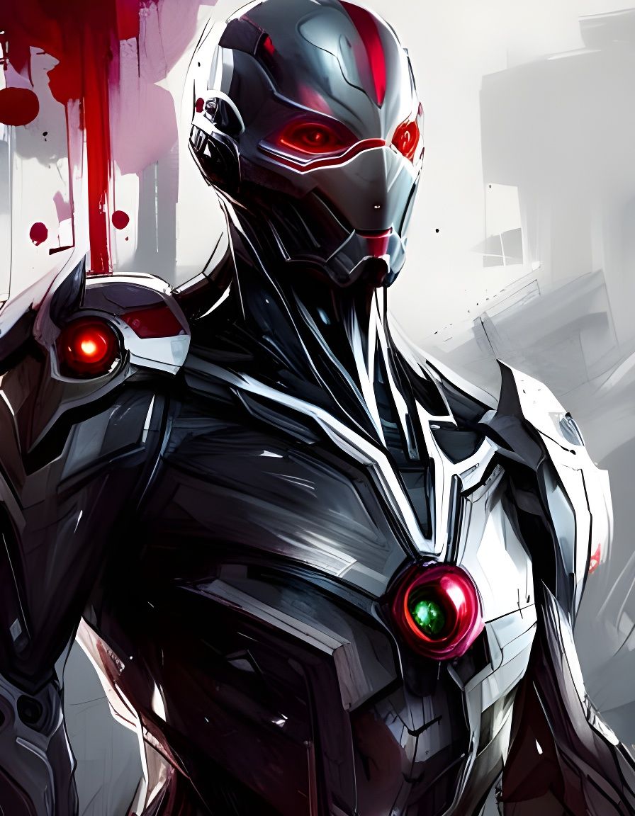 Cinematic Ultron Concept Art with Brush Strokes