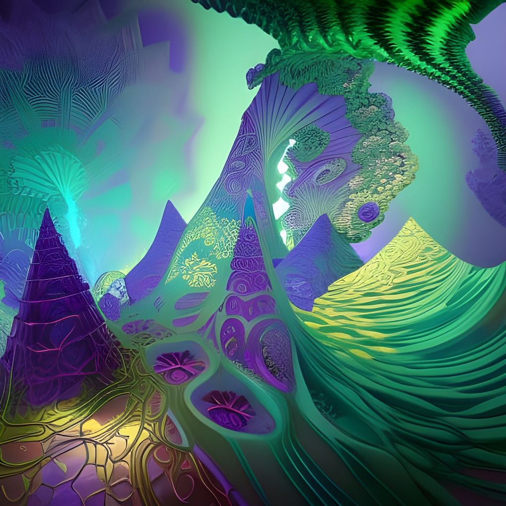 Amythyst crystal Castle meets Fractals