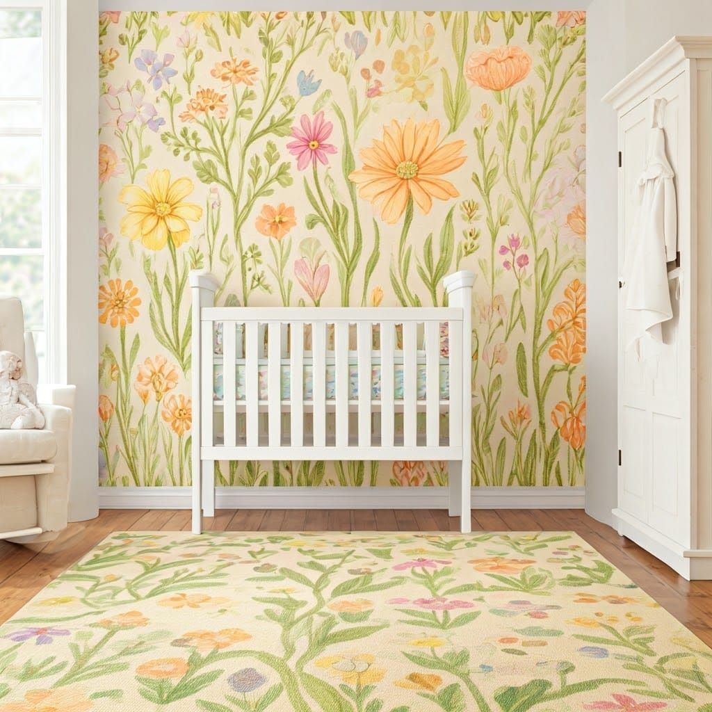 Whimsical Springtime Nursery in Watercolor Style