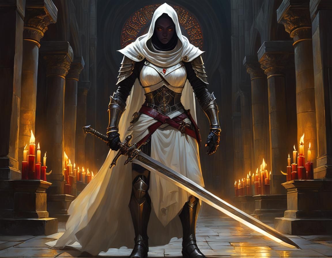 Monk-Knight in Gothic Temple Concept Art