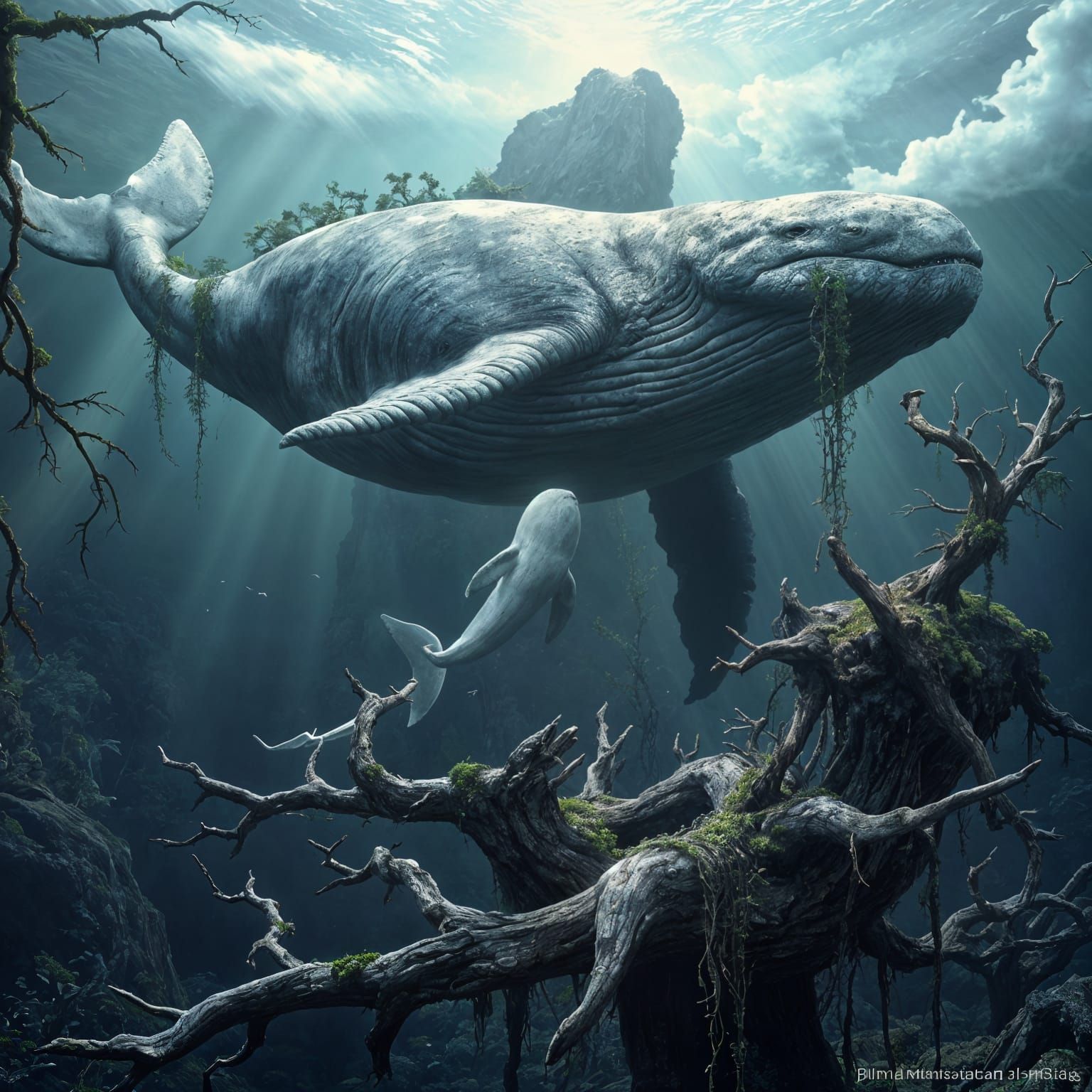 Epic Fantasy Cachalot in Vibrant Oceanic Landscape