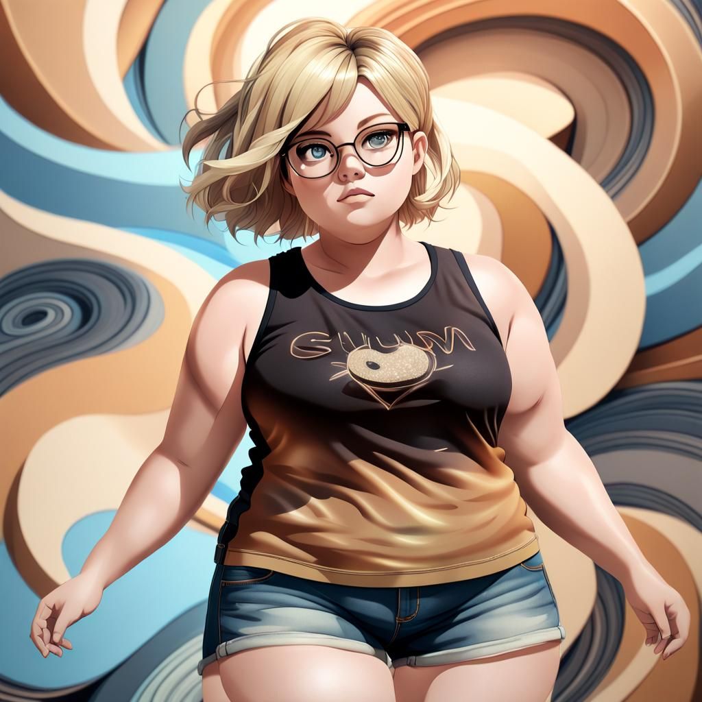 Hyper-Realistic 3D Anime Portrait of Blonde Woman