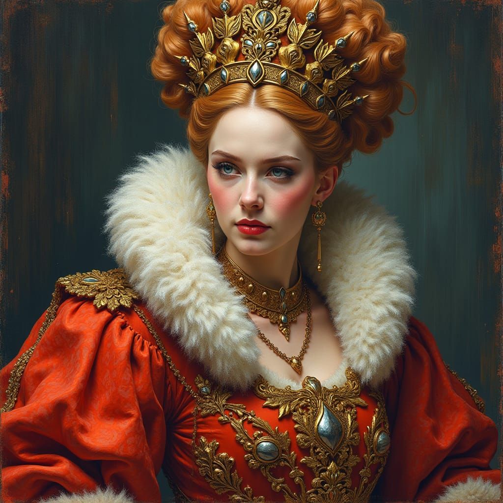 Renaissance Figure's Bombastic Side Eye in Oil Pastel