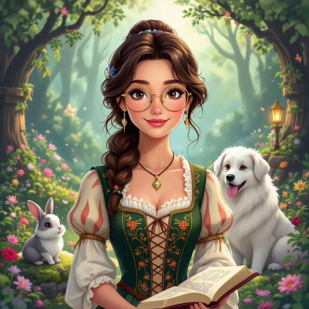 Magical Forest Woman in 1990s Disney Style