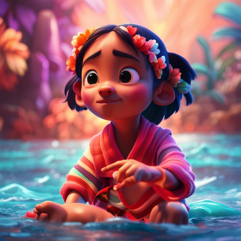 Lilo and Stitch: 3D Digital Art Concept