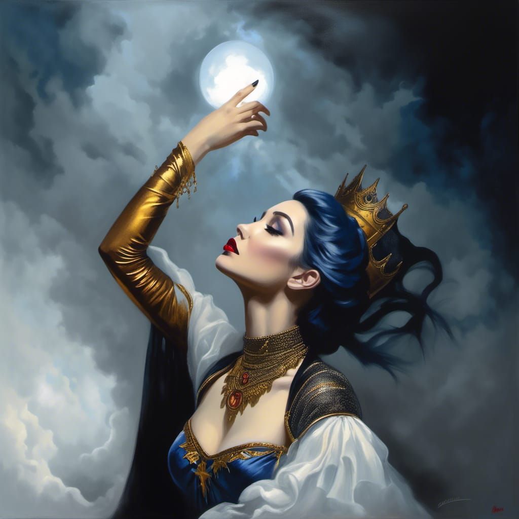 Underworld Queen Collecting Magic in Dark Fantasy Style