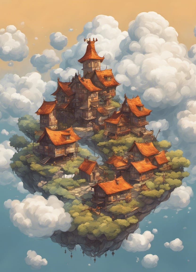 Small Village in the Clouds