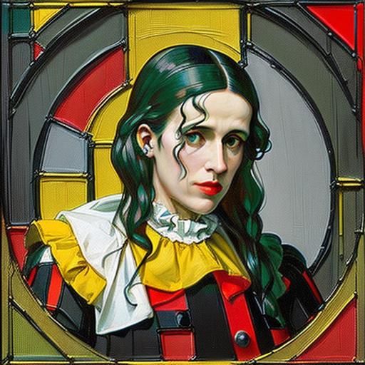 Frankenstein Portrait in Abstract Style