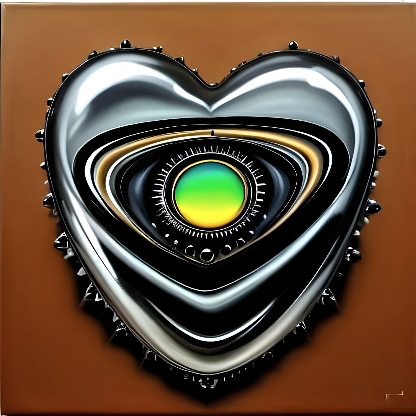 Eye Slice Multiplying in a Futuristic Ferrofluid Factory