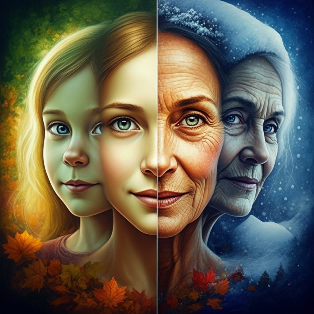 Four Seasons of a Woman's Life in Aging Portraits