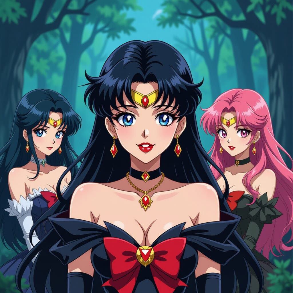 Vampire Sailor Moon Meets Girls in Mystical Forest