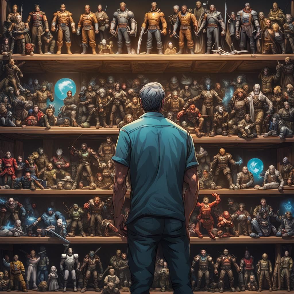 Towering Collection of Collectibles in Hyperdetailed Portrai...