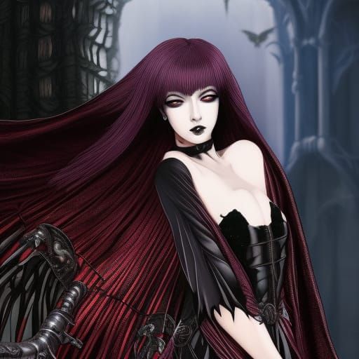 Gothic Vampire Princess Portrait in Hyperrealism