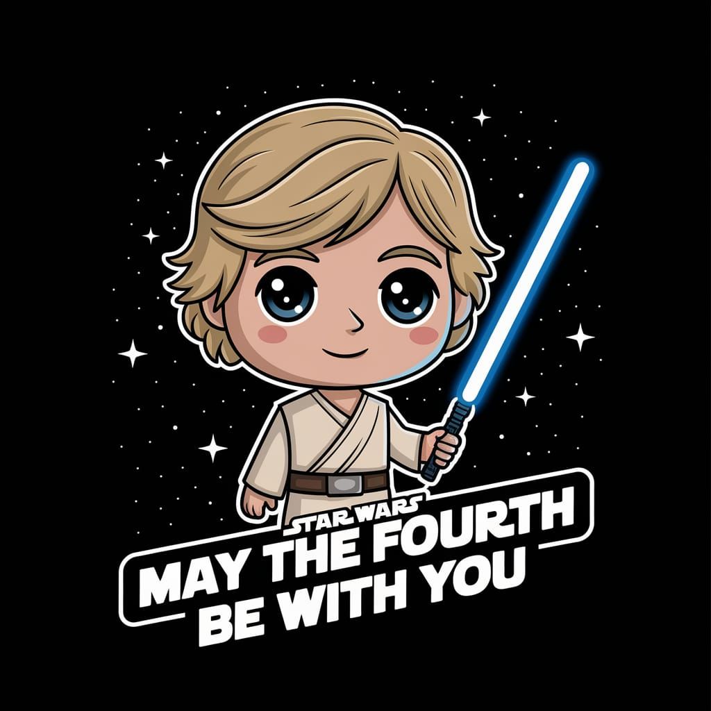 Chibi Luke Skywalker Celebrates Star Wars Day