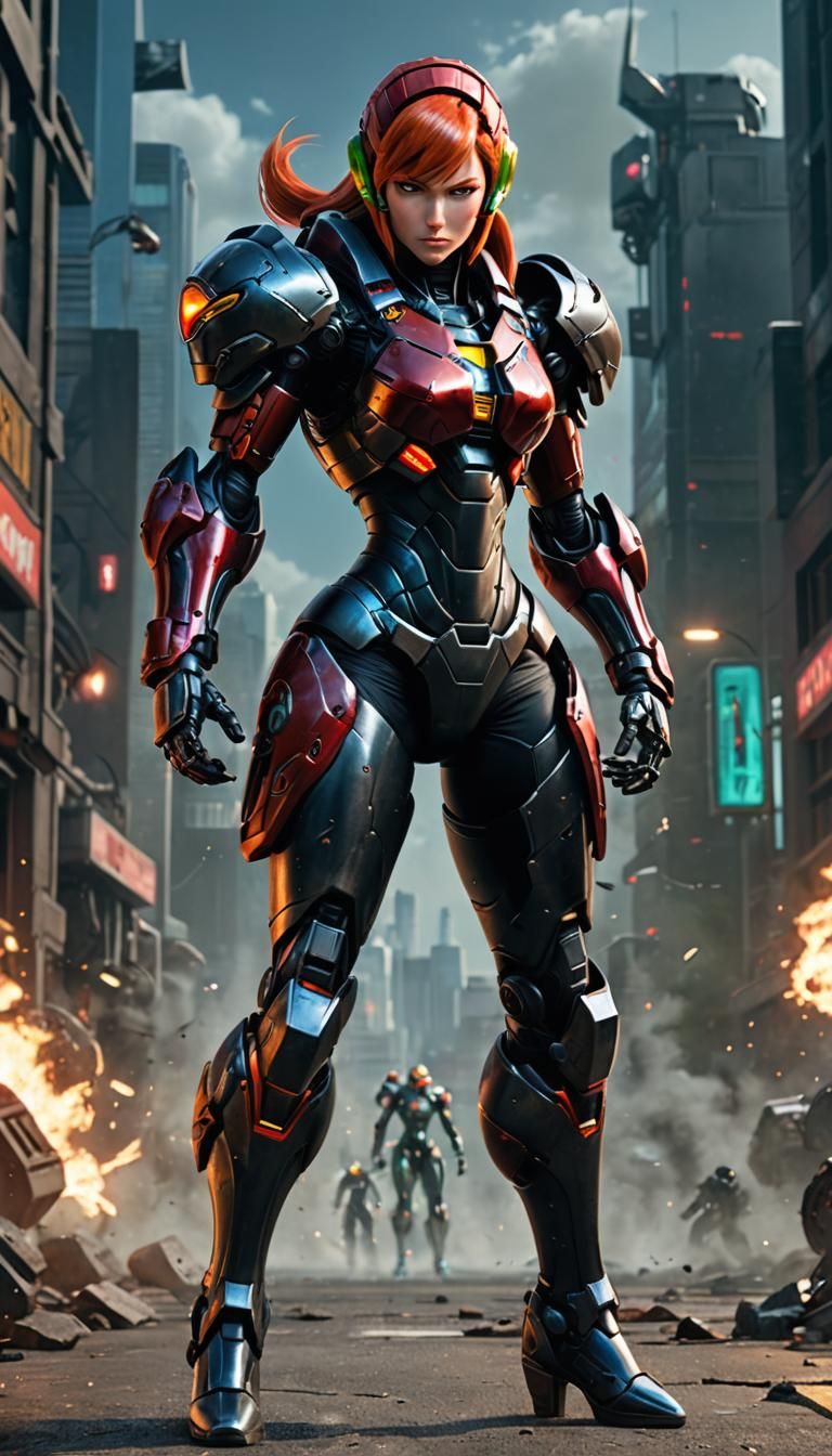 Samus Aran in Gleaming Black Power Armor