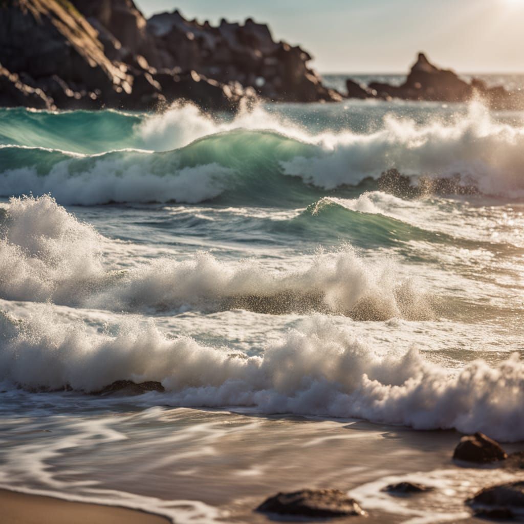 Vibrant Oceanic Landscape Photography in Soft Pastel Hues