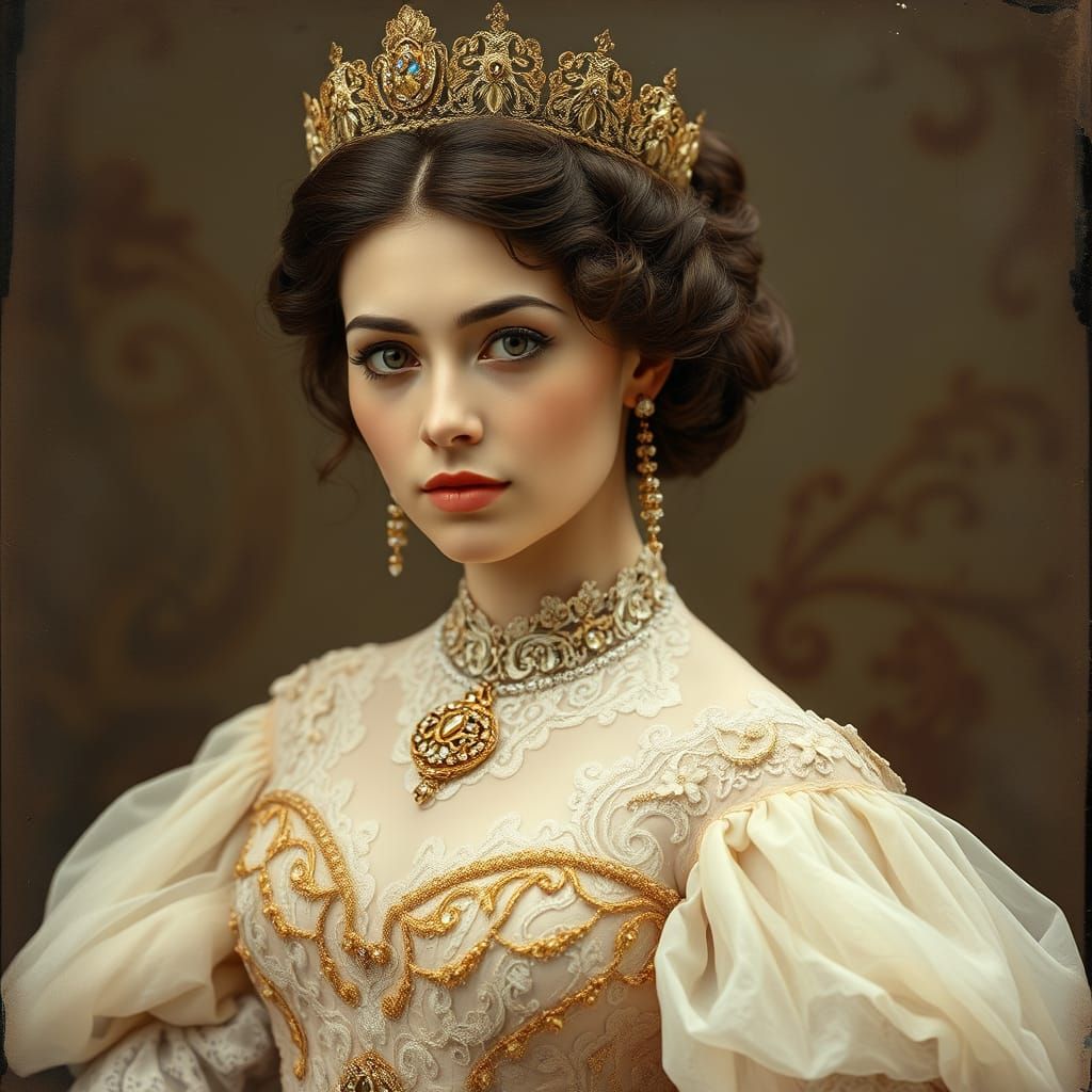 Ethereal Fairytale Princess in Victorian-Era Portrait