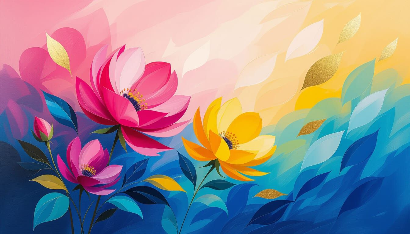 Modern Impressionistic Painting with Vibrant Colors