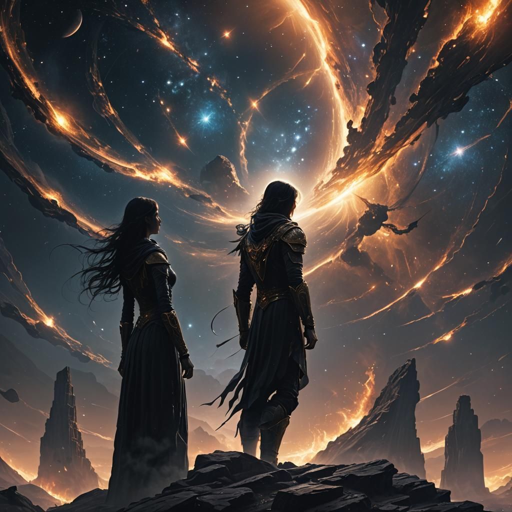 Dark Fantasy Cosmos: Hope's Smoldering Glow