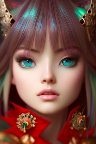 Candypunk Cupcake Portrait in Ukiyo-e Style