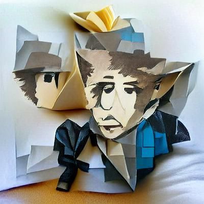 Origami Portrait of a Musician