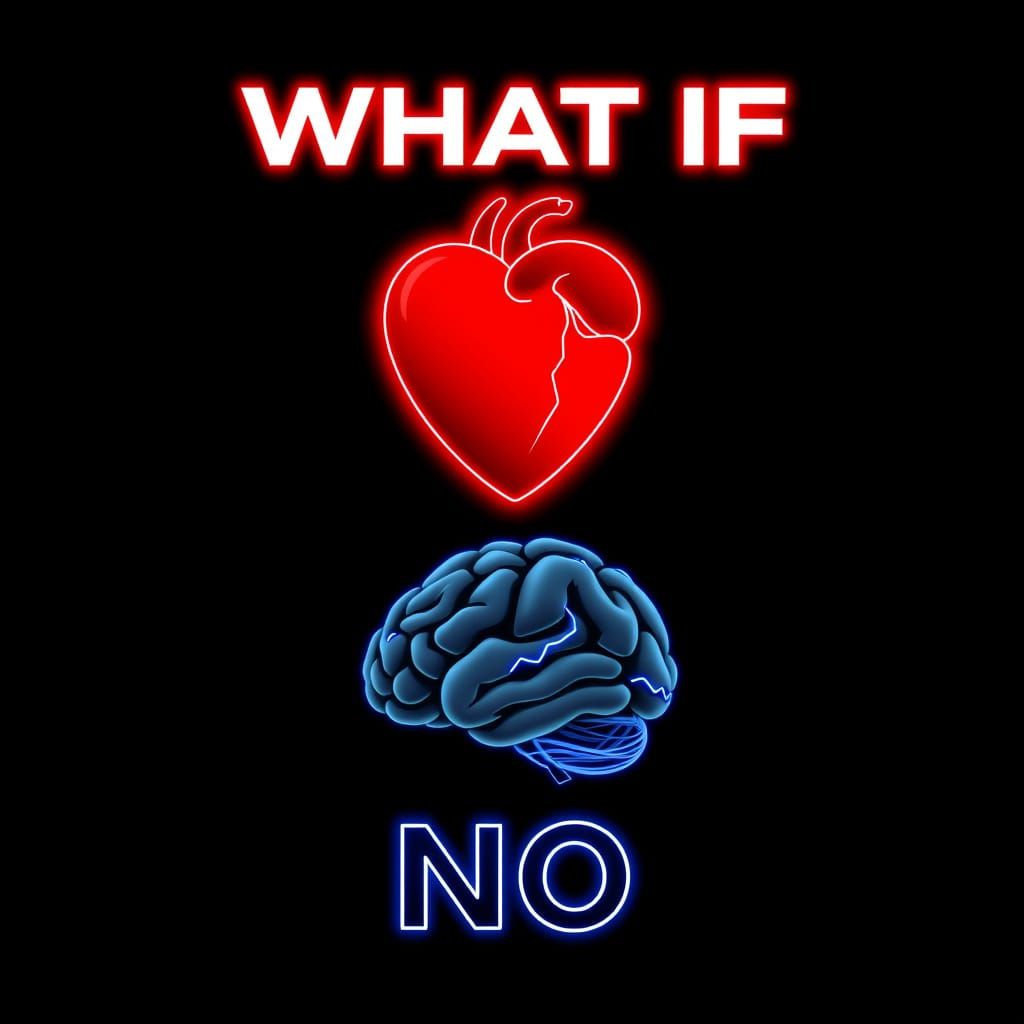 Conceptual Cyberpunk Art: Glowing Heart and Brain