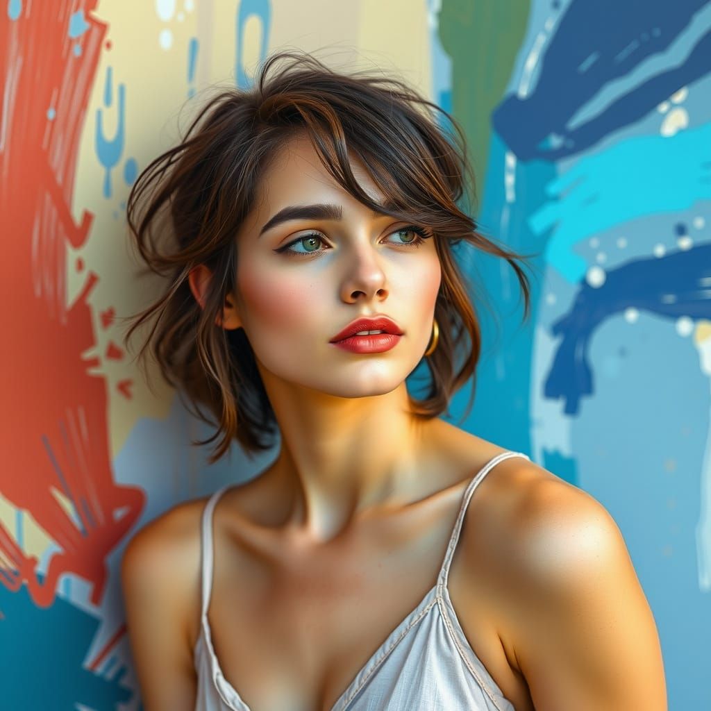 Vibrant Colors Surround a Young Woman