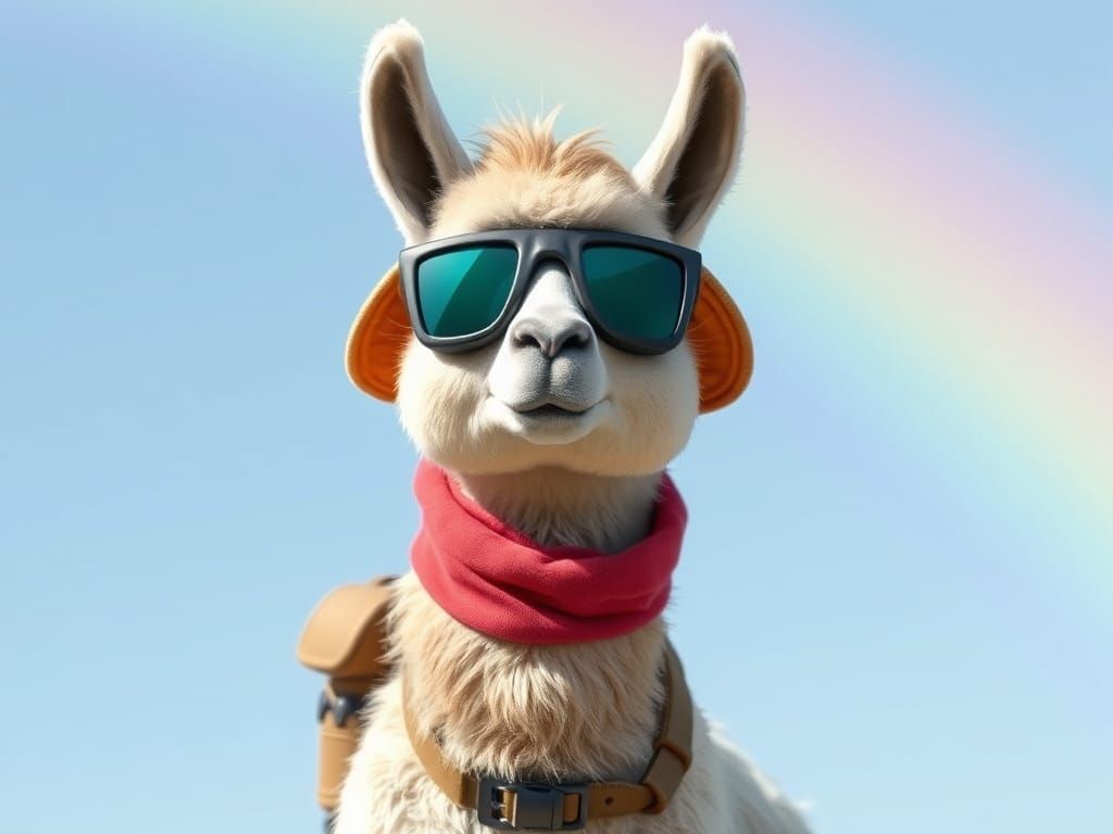 Furry Llama Explorer Ready for Adventure