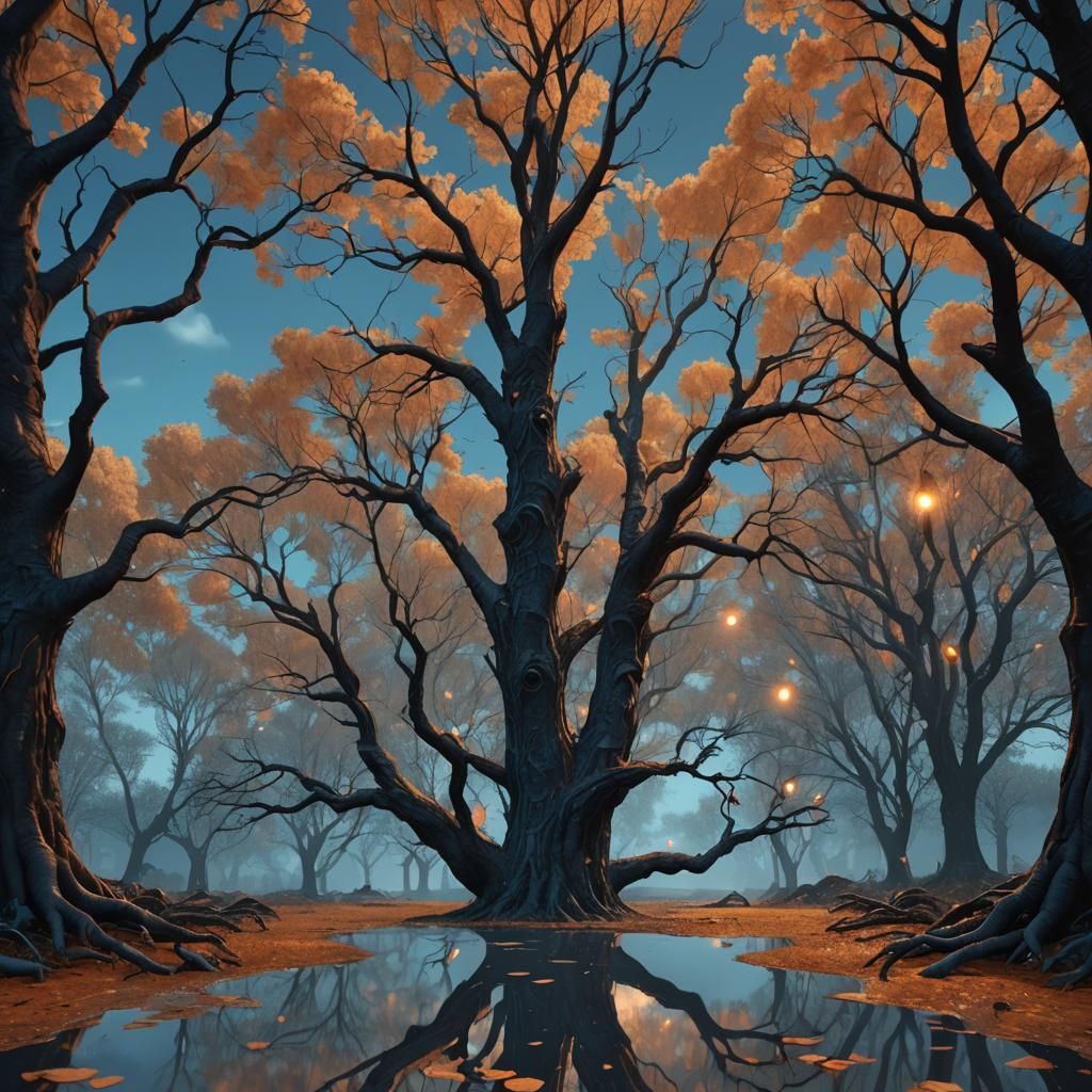 Fantastical Landscape with Blue Trees in Unreal Engine