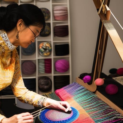 Fabric Artist at Work: Digital Art Portrait