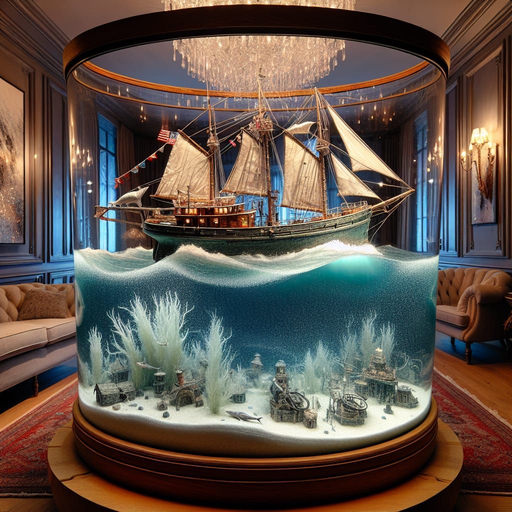 Fishing Boat in a Bottle: A Cozy Ocean Scene