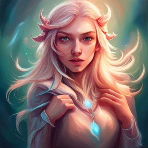 Dreamlike Bubble Woman Portrait with Floristic Elements