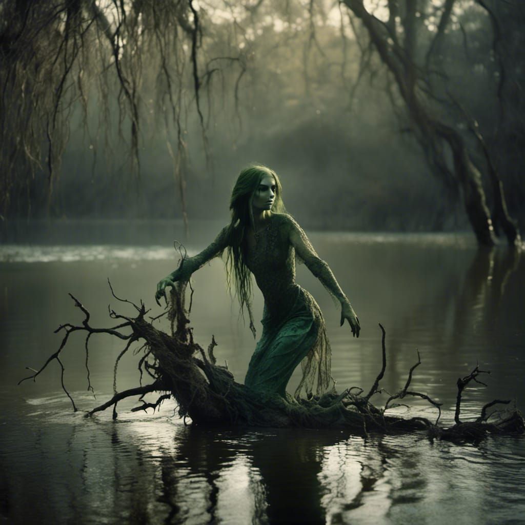 Vengeful Mermaid in Yazoo River: Gothic Fantasy